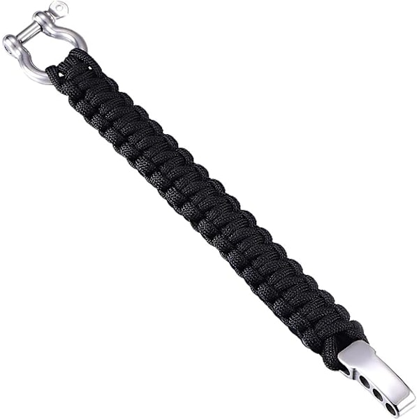 Paracord Överlevnadsarmband Män Rostfritt Stål Flätad Utomhus