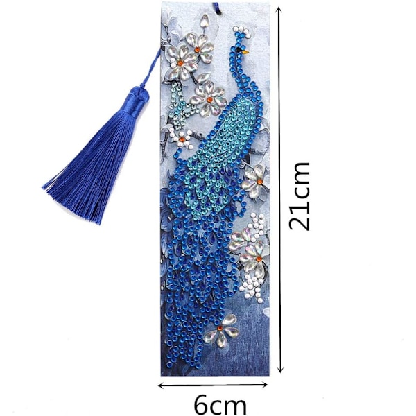 5D Timantti-liimattava Maalaussetti (Peacock), DIY Timanttimaalaus Kirjanmerkki