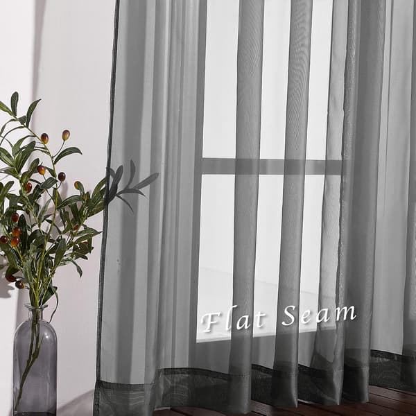 Gardiner - Eleganta Mörka Grå Mjuka Nickel-Grommet Fönsterpaneler Draperier för Vardagsrum/Matrum/Sovrum (54\" Bredd