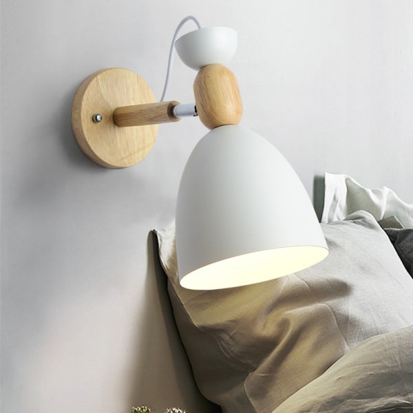 Modern Creative Wall Lamp Gray Wooden Wall Lamp Simple Nordic