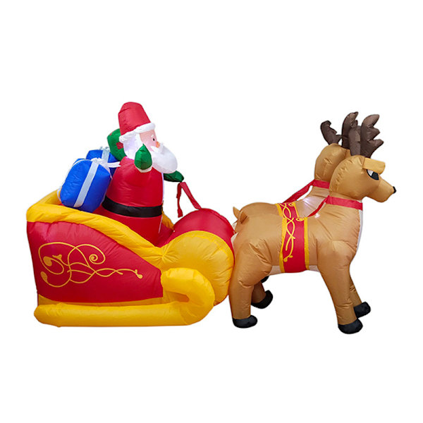 4,3 fot Jultomte Uppblåsbar Utomhus Elk Drar Släde,