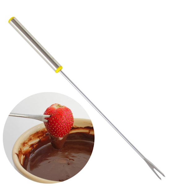 6 stk 24 cm fargekodede rustfrie stål grytegafler, ostegafler,