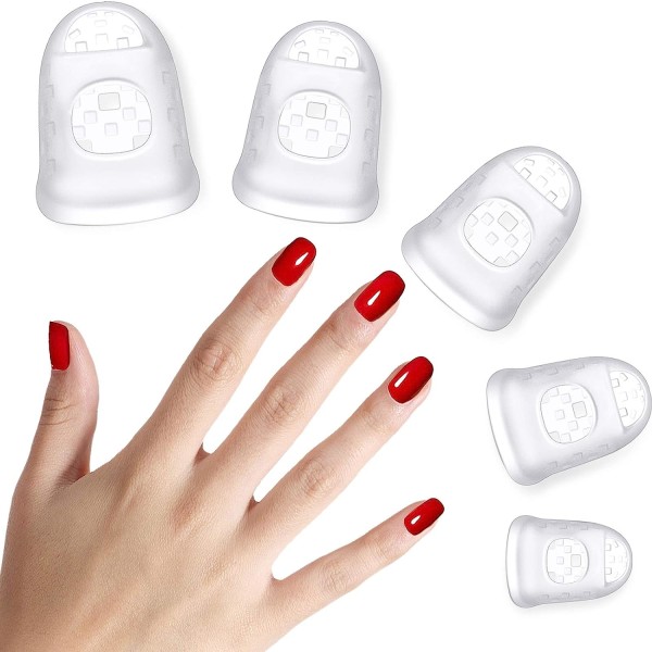 8 stycken gitarrfinger skydd i silikon, halkfria finger skydd för