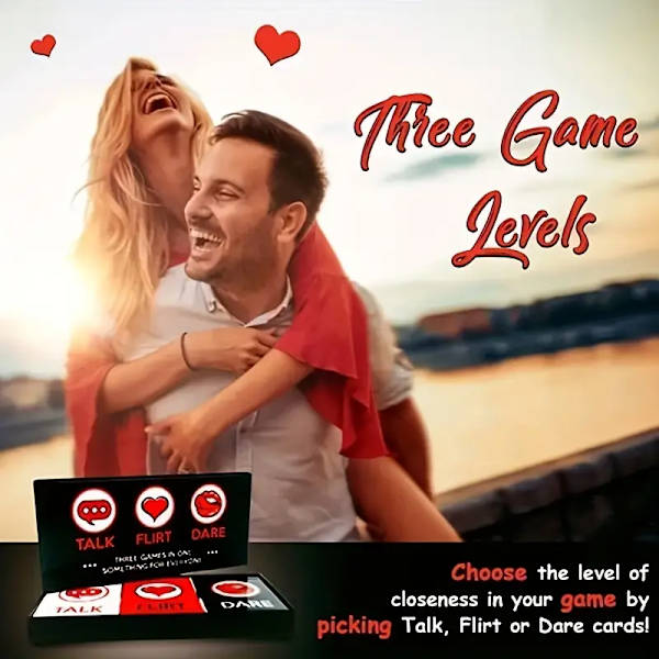Romantisk date night-boks: 150 samtaleemner, flørtende spill,