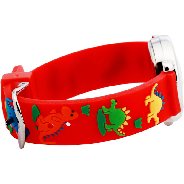 Lasten kello (Pieni punainen dinosaurus teräskotelo), 3D söpö piirretty