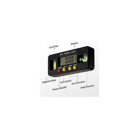 Elektronisk nivå, digital vinkelmåler inklinometer, med display,