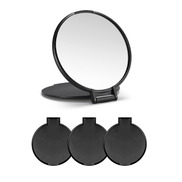 Kompakt Spegel Bulk Rund Smink Spegel för Väska, Set om 3, 2.6\" L x 2.37\" B (Svart)