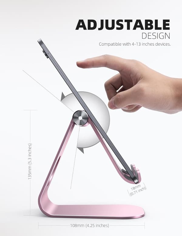 Tablet Stativ Justerbar, Tablet Stativ: Desktop Stativ Holder Dock Kompatibel med Tablet Som iPad 2018 Pro 9.7,