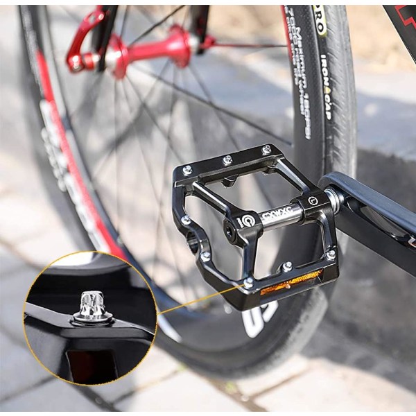 Vei-/MTB-sykkelpedaler i aluminiumslegering med avtakbar anti-skli stud