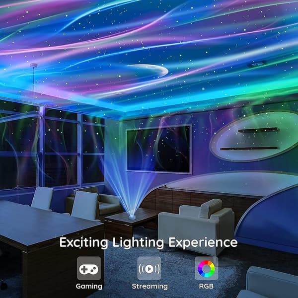 Projektorlampa - Norrsken Aurora-projektor för sovrum, lekrum, vit