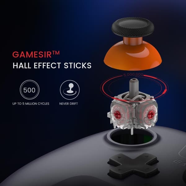 Nova Lite Trådløs Controller, Tri-Mode Tilslutning, PC Gamepad Joystick til Windows PC/Switch/Stem/iOS/Android, med Hall Effect Trigger, Dobbelt Vibra