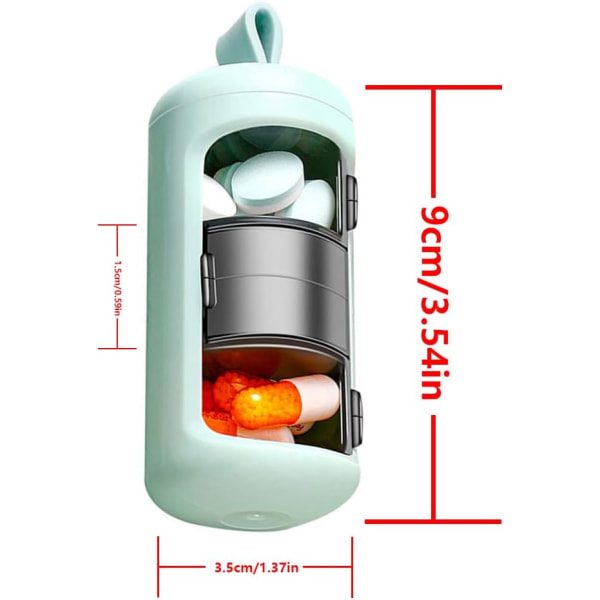 7-dagars medicinförvaringslåda med 3 fack, fickpille