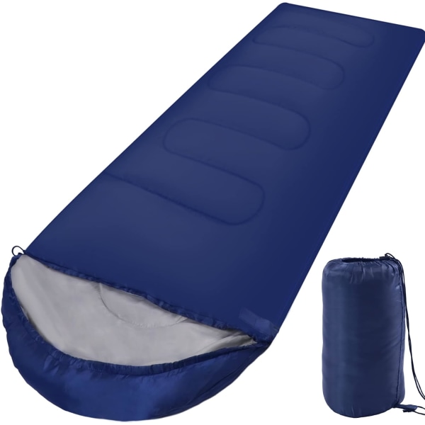 Marinblå - Vattentät rektangulär sovsäck med kompression