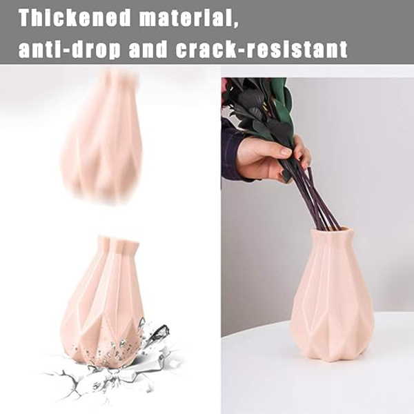 2 stycken Vas, rosa plastvas, modern minimalistisk stil