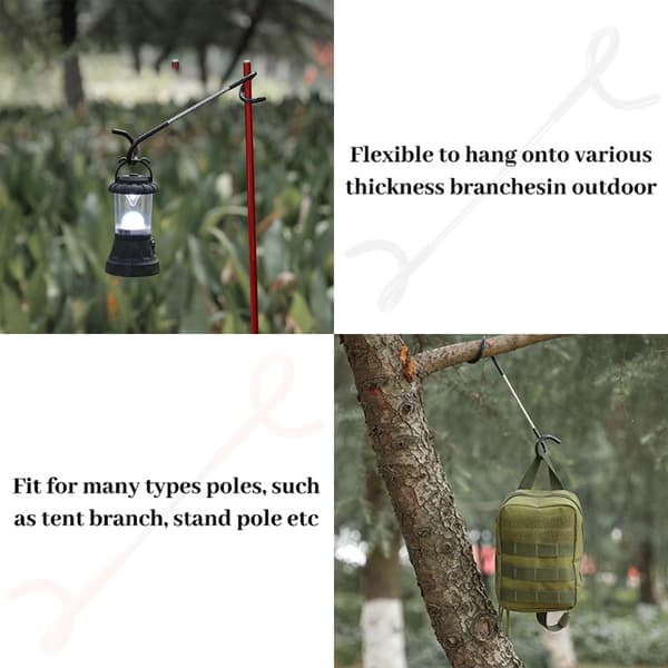 Hook Camping dobbelkrok Camping gulvlampe krok rustfritt stål