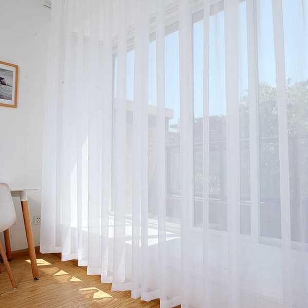 132x243 cm Hvide Øjenring Transparente Gardiner Semi-Transparente Interiør