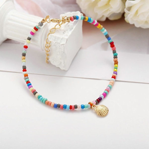 2 kpl (Hopea) Bohemian Turquoise Jalkaketju, Simpukka Anklet