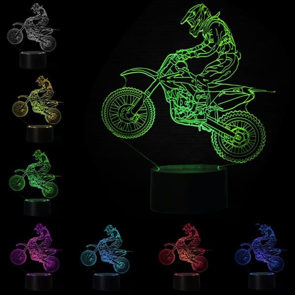3D LED Optisk Illusionslampe, Nattelys Sykkellampe Nattelys