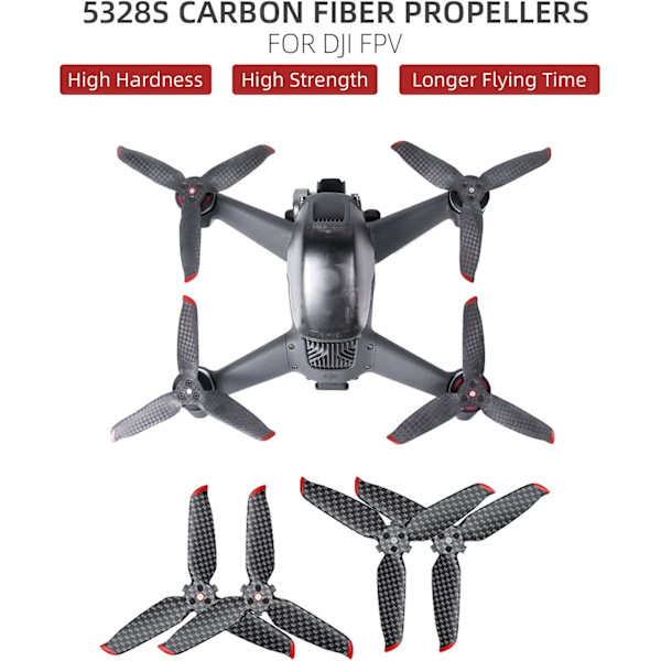 Par Kompatible (Eksklusive Droner) FPV Kulfiber Propeller 5328S 3-Bladet CW & CCW Props Drone Propeller Hurtig