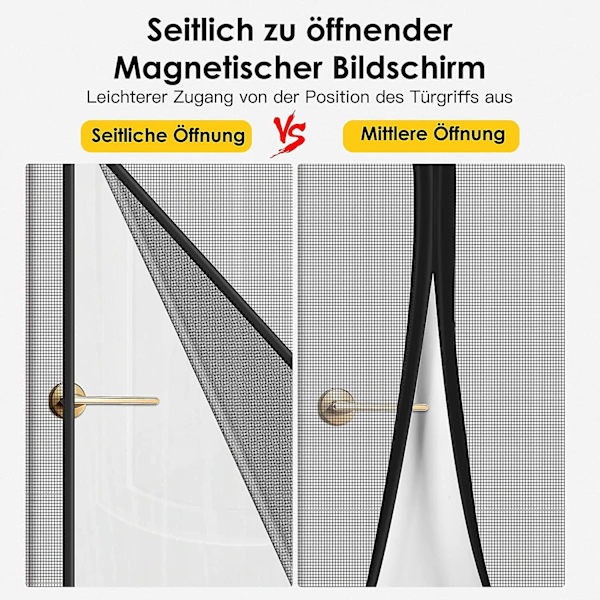Magnetisk vindue- og dør myggenet 90x210 til skydedør, indgang, sving, rul op, campingvogn, balkon, autocamper