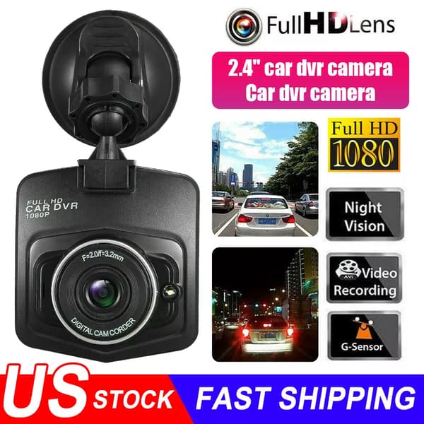 Dashcam Sugtion HD 1080P Bilkamera Nattesyn G Sensor (Sort)