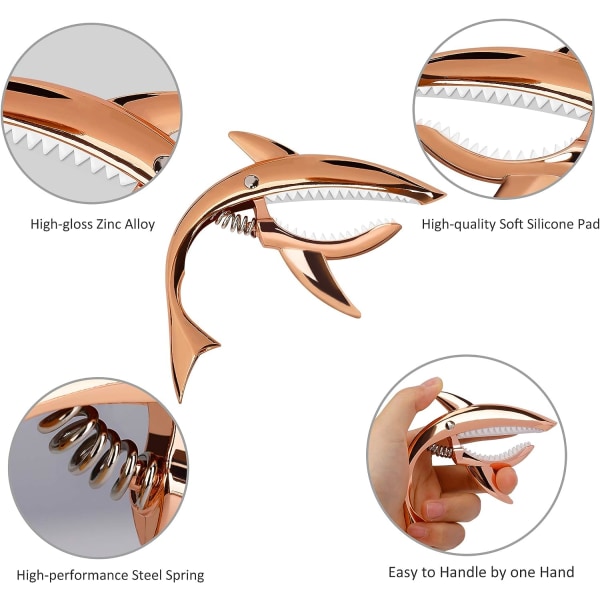1 kpl Rose Gold Shark Tuning Clip Kitara Sinkkiseosviritys