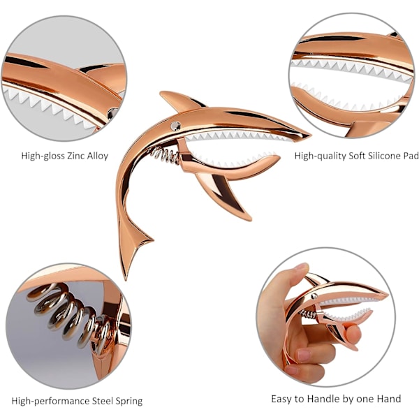 1 stk. Rosaguld Shark Tuning Clip Guitar Zink Legering Tuning
