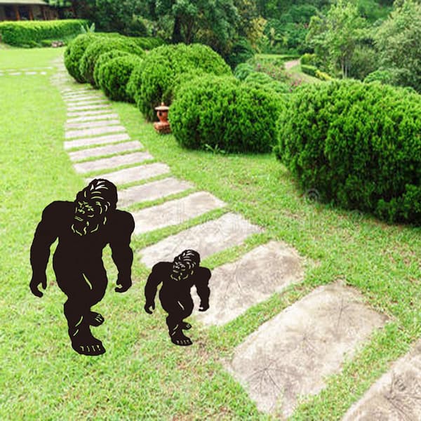 2 stk. Chimpanse-havekunst Orangutang Haveillustration Kort