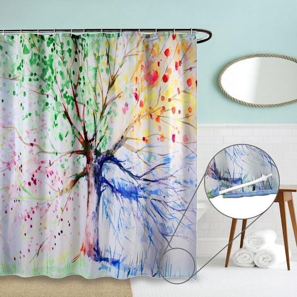 Muggfri Dusjforheng i Stoff, 180x200cm Lang Vanntett