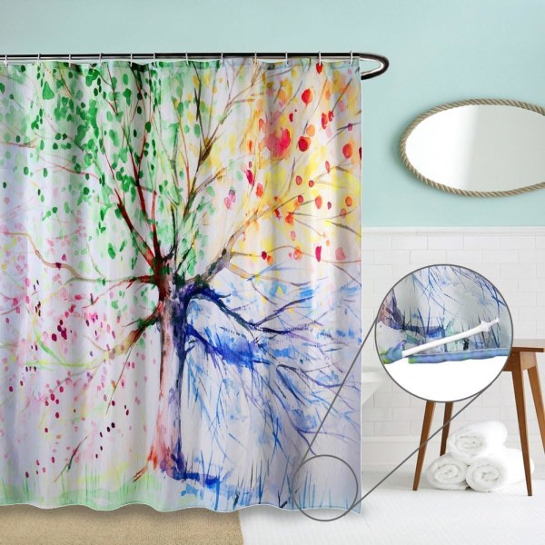 Muldsikker Bruseforhæng i stof, 180x200cm Lang Vandafvisende