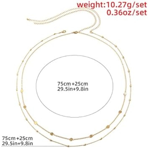 (kulta) Kerrostettu helmi vyöketju helmi vatsaketju paljetti