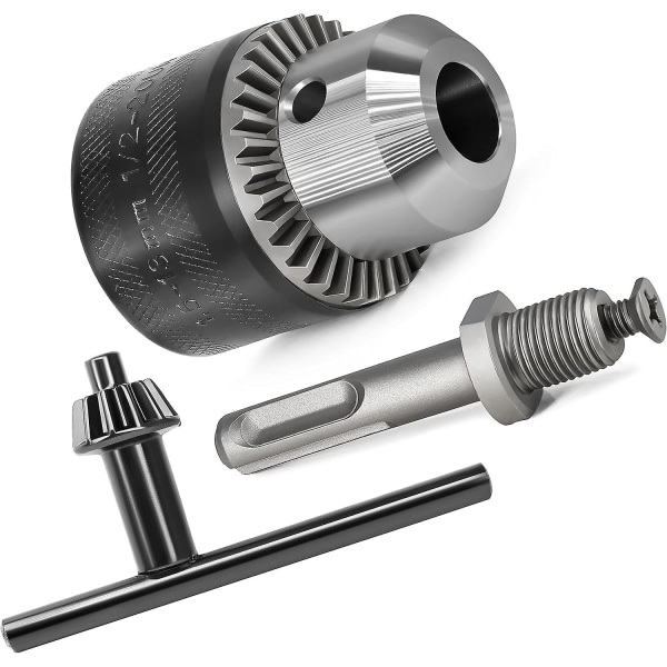 Sds-plus Adapter Drill Chuck 1.5-13 Mm 1/2-20 Unf With And Wrench