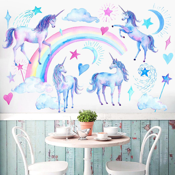 1 st Rainbow Unicorn Väggdekaler
