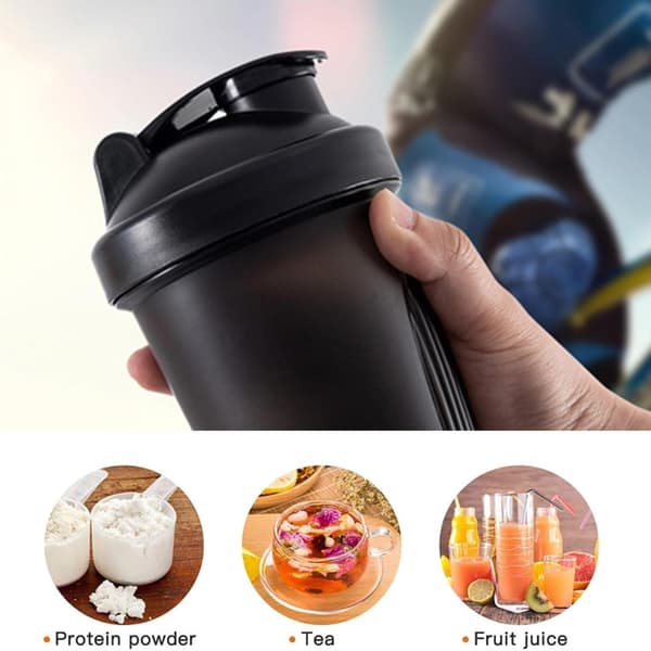 1 stk (Sort) 400ML Shakerflasker Farverige Whey Proteinpulver