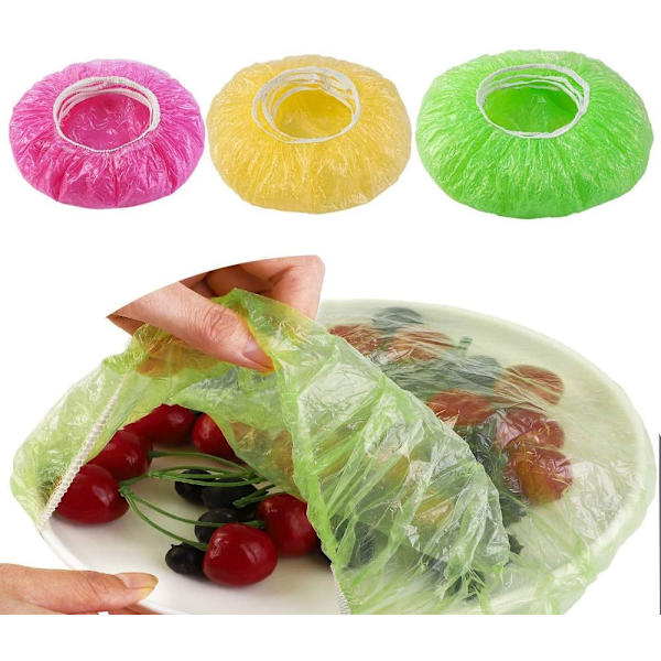 Gummibandsplastlock, 8 stycken elastiska matöverdrag, gummiband