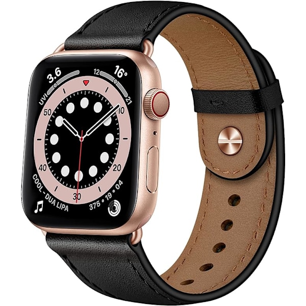 Kompatibel med Apple Watch-armband 49mm 45mm 44mm 42mm, äkta läder