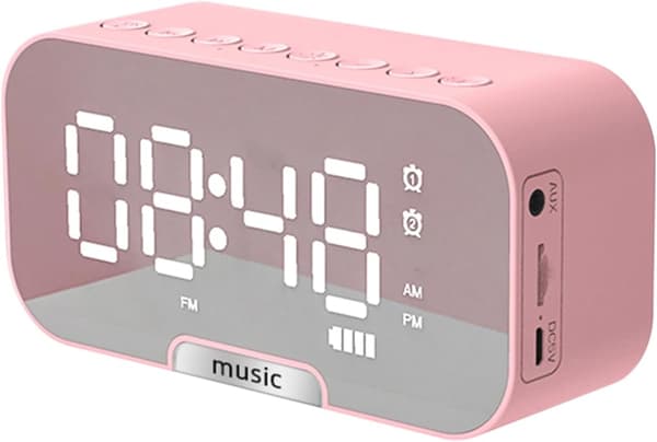 Digitalt Speiloverflate Vekkerklokke (Rosa)