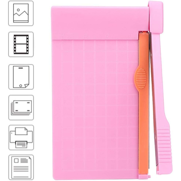 1 stykke (Rosa) Papirtrimmer A5 Guillotin Papirkutter Klipp