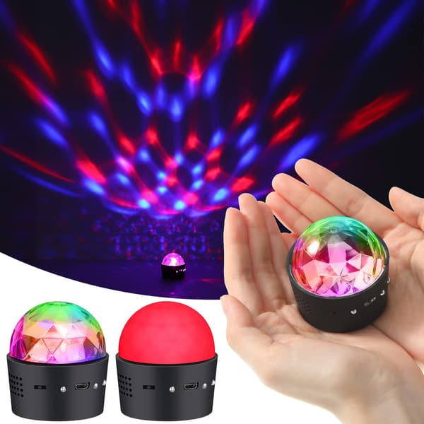 2-pack mini laddningsbara discoklot trådlöst ljus