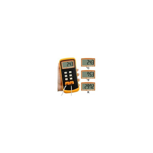 Typ K-termometer med 1300°C termoelementgivare (°C, °F och K