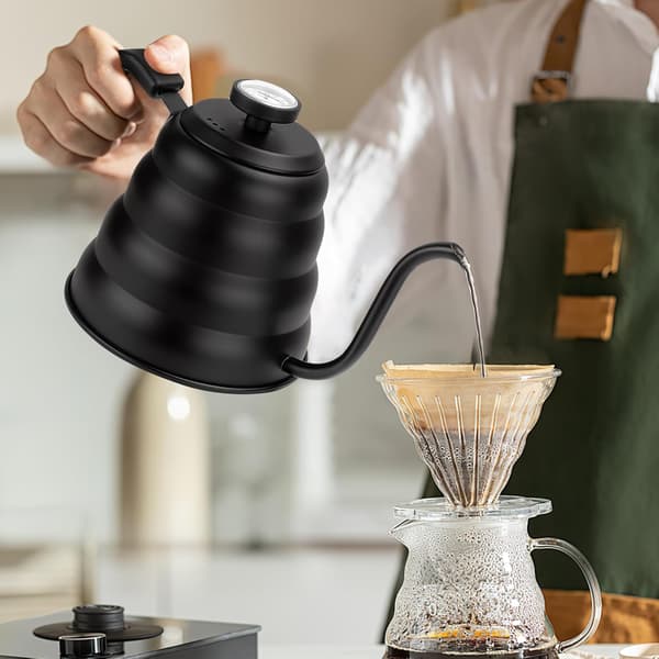 Teepannu lämpömittarilla 1000ml, Musta, 1 kpl