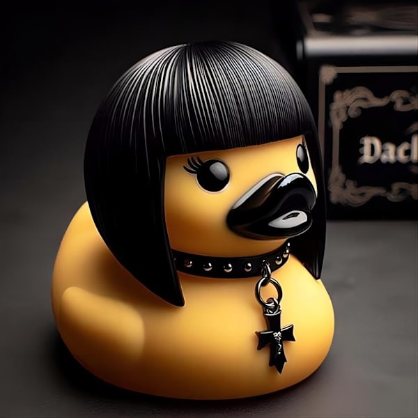 Punk Duck Goth Harpiksand, Halloween Harpiksanddekorasjon, Nyhet Ande Ornamenter, 80-tallet Punk And, Mørk Satan