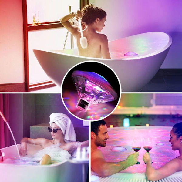 RGB flytande LED-badlampor för simbassäng eller bubbelpool, vattentäta, dekoration för bad, dammar, fester [Energiklass A+]