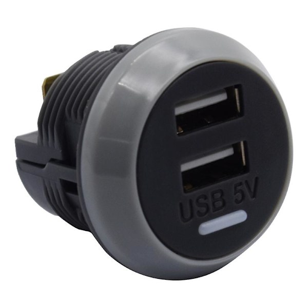 Dobbel USB-billaderuttak, strømuttak, dobbel port 12v-24v hurtigbillader for bilbuss RV