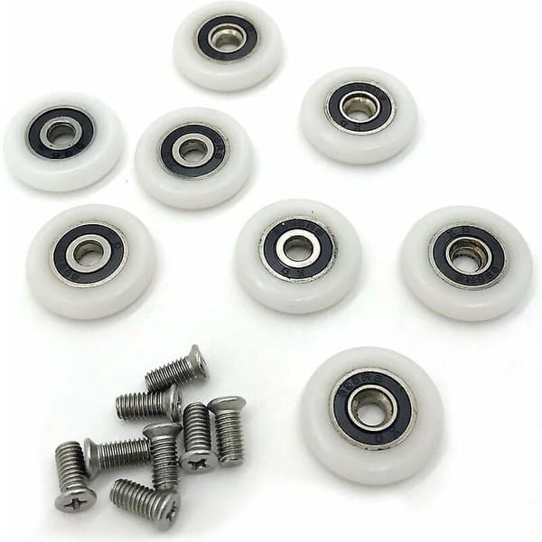 8 udskiftningshjul til brusedør med 23 mm diameter