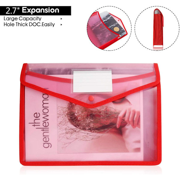 A4 Plastikmapper, 5 stk. Popper Mappe Plastik Dokumentmappe