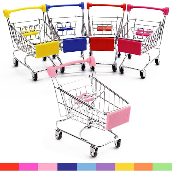 5 stk. Mini handlekurv, Mini supermarkedshåndkurv, handlekurv