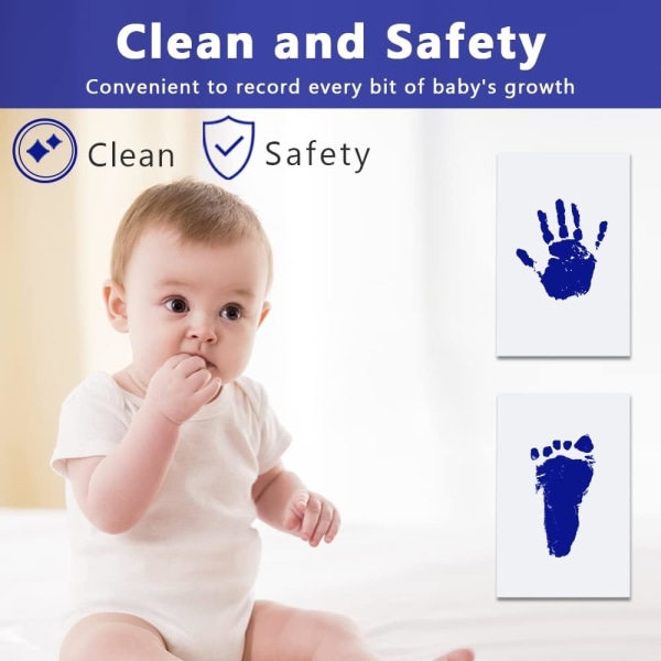 Baby Footprint Kit, 9 kpl Baby Foot and Handprint Kit Safe Ink on