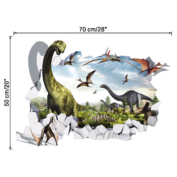 3D vägg trasig vägg dinosaurie vardagsrum sovrum barnrum