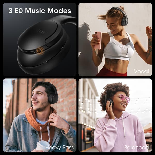 1 Bluetooth-hodetelefon for mobil / PC / reise (svart)
